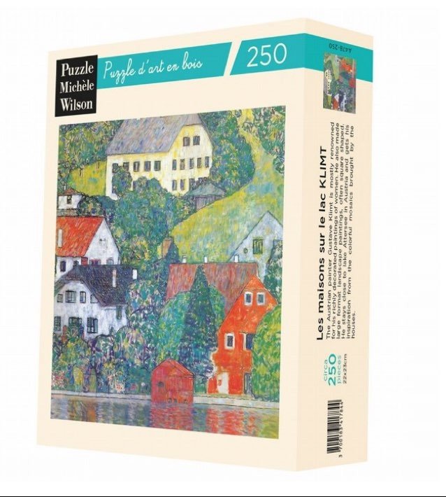 Puzzle MW - 250 p - Les maisons sur le lac - Klimt - Puzzle en bois Michèle Wilson - Rouge et Noir