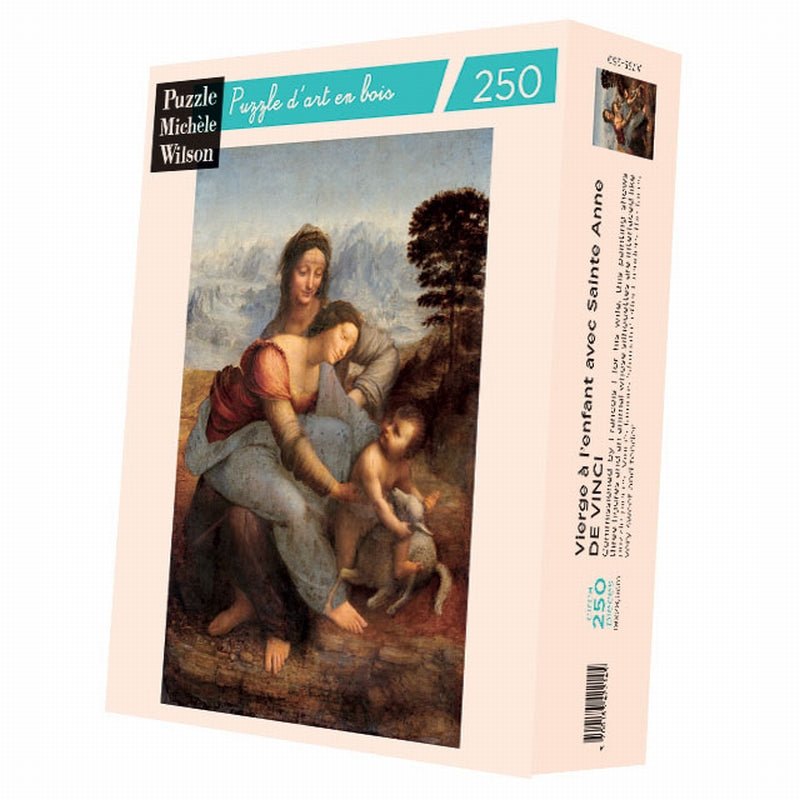 Puzzle MW - 250 p - Vierge à l'enfant avec Sainte - Anne - De Vinci - Puzzle en bois Michèle Wilson - Rouge et Noir