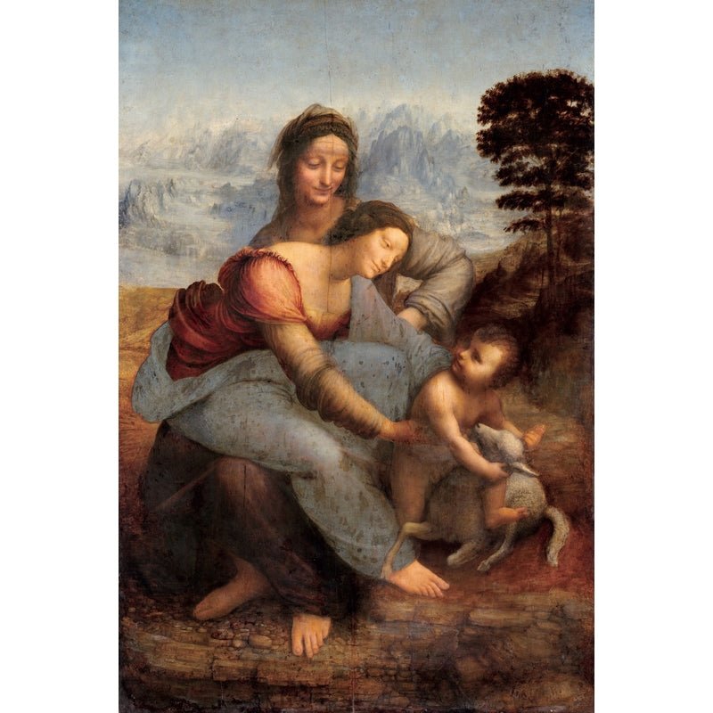 Puzzle MW - 250 p - Vierge à l'enfant avec Sainte - Anne - De Vinci - Puzzle en bois Michèle Wilson - Rouge et Noir