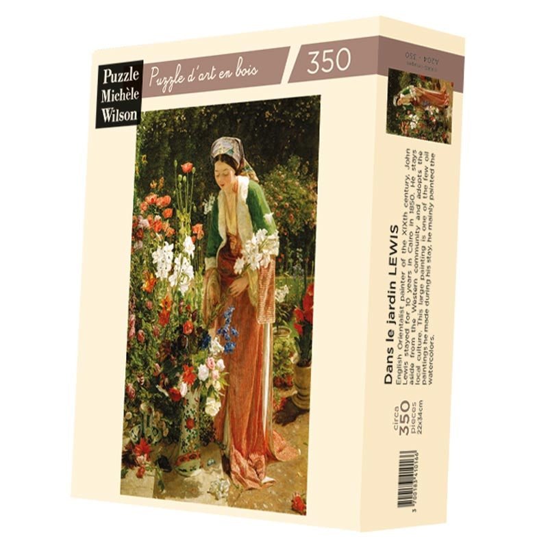 Puzzle MW - 350 p - Dans le jardin - LEWIS - Puzzle en bois Michèle Wilson - Rouge et Noir