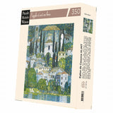 Puzzle MW - 350 p - Eglise à Cassone - Klimt - Puzzle en bois Michèle Wilson - Rouge et Noir
