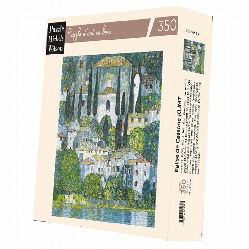 Puzzle MW - 350 p - Eglise à Cassone - Klimt - Puzzle en bois Michèle Wilson - Rouge et Noir