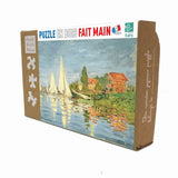 Puzzle MW - 50 p - Régates à Argenteuil - Monet - Puzzle en bois Michèle Wilson enfant - Rouge et Noir