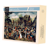 Puzzle MW - 650 p - Fête champêtre - Bruegel - Puzzle en bois Michèle Wilson - Rouge et Noir
