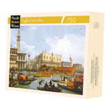 Le retour du Bucentaure au quai du palais Ducal - Canaletto - Puzzle en bois Michèle Wilson 750 pièces - Rouge et Noir