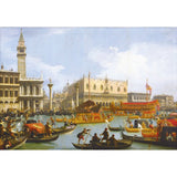 Le retour du Bucentaure au quai du palais Ducal - Canaletto - Puzzle en bois Michèle Wilson 750 pièces - Rouge et Noir