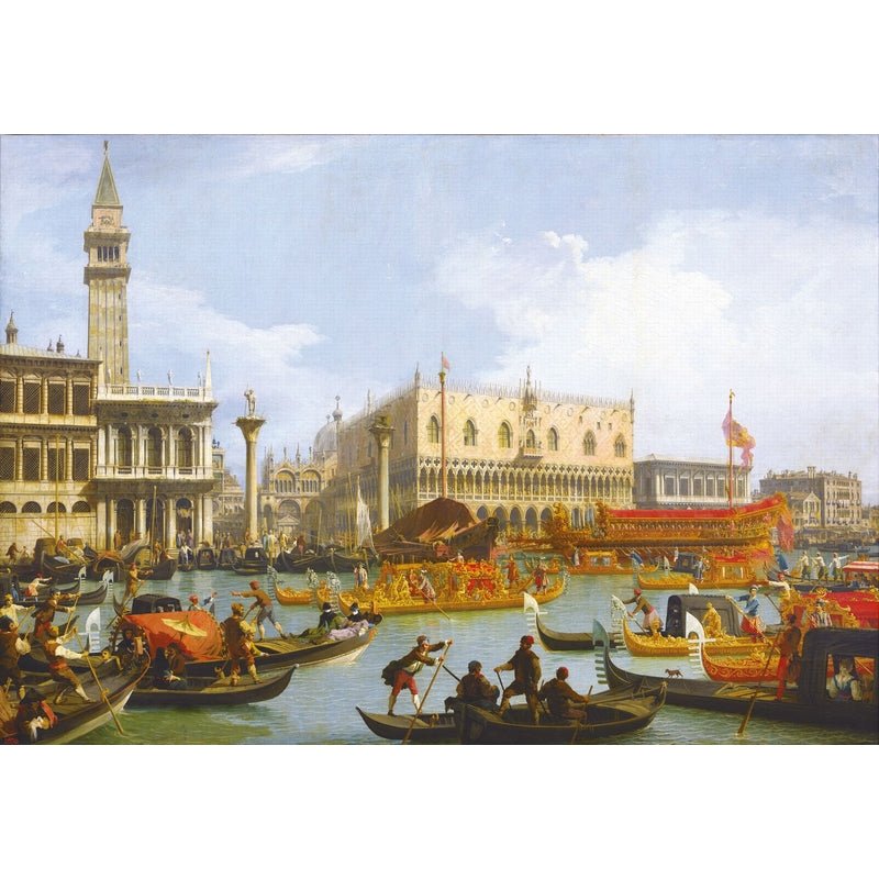 Le retour du Bucentaure au quai du palais Ducal - Canaletto - Puzzle en bois Michèle Wilson 750 pièces - Rouge et Noir