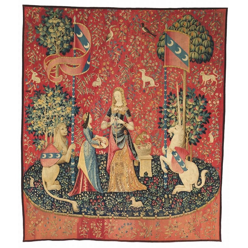 Puzzle MW - 80 p - La Dame à la licorne - Puzzle en bois Michèle Wilson - Rouge et Noir