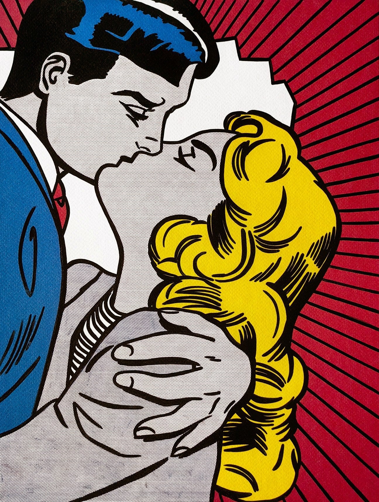 Puzzle Piatnik - 1000 p - Kiss III - Lichtenstein - Puzzle en carton cadeau sénior adulte - Rouge et Noir