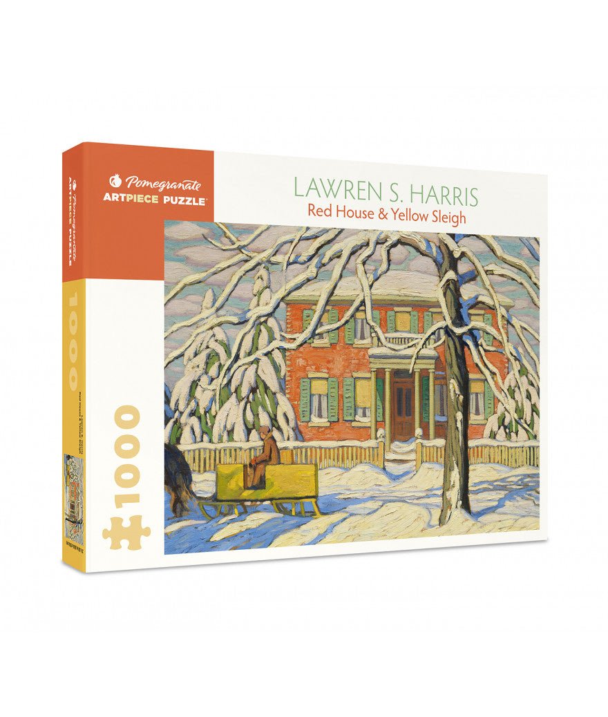 Puzzle Pomegranate - 1000 p - Maison rouge et traîneau jaune - Lawren S.Harris - Puzzle en carton - Rouge et Noir