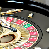 Roulette en Bois - Laquée Noir - 45 cm - roulette simple - Rouge et Noir