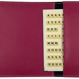 Scrabble Cuir Vegan - Magnétique - Framboise - Jeux de Lettres et de Chiffres cadeau bel objet - Rouge et Noir