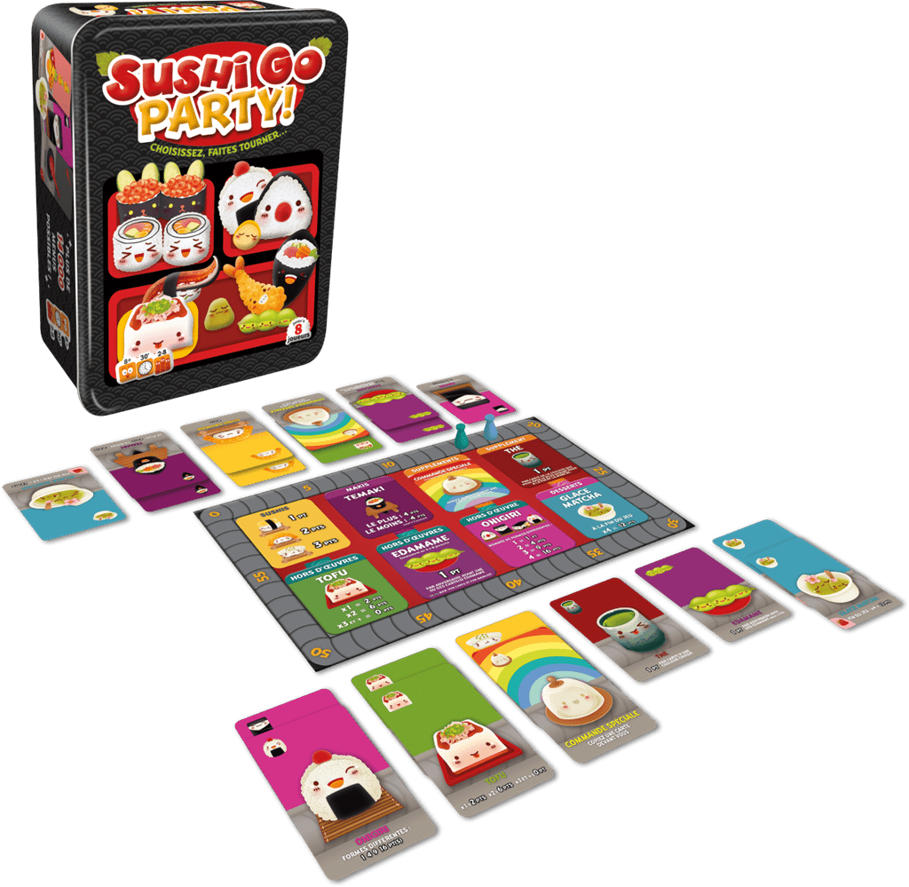 Sushi Go PARTY ! - Jeu de plateau de stratégie d'ambiance - Rouge et Noir