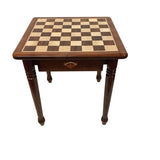 Table d'échecs en marqueterie de Palissandre - échiquier table d'échecs - Rouge et Noir