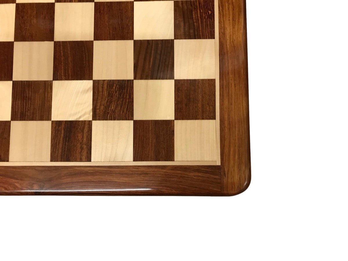 Table d'échecs en marqueterie de Palissandre - échiquier table d'échecs - Rouge et Noir