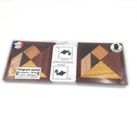 Tangram Speed Bois - 2 joueurs - Casse - tête en bois jeu solitaire jeu à deux - Rouge et Noir