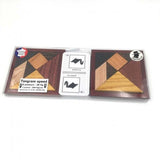 Tangram Speed Bois - 2 joueurs - Casse - tête en bois jeu solitaire jeu à deux - Rouge et Noir