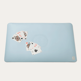 Tapis de Belote en Cuir de Pomme - Bleu Dauphin - Grimaud Luxe - tapis de cartes luxe belote - Rouge et Noir