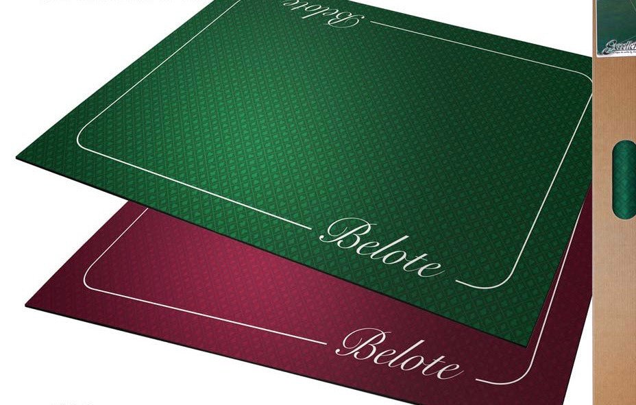 Tapis de belote Excellence - LN Vert - tapis de cartes - Rouge et Noir