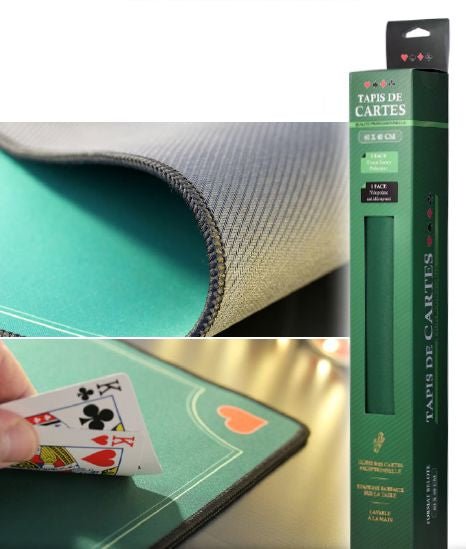 Tapis de belote - Néoprène - tapis de cartes - Rouge et Noir