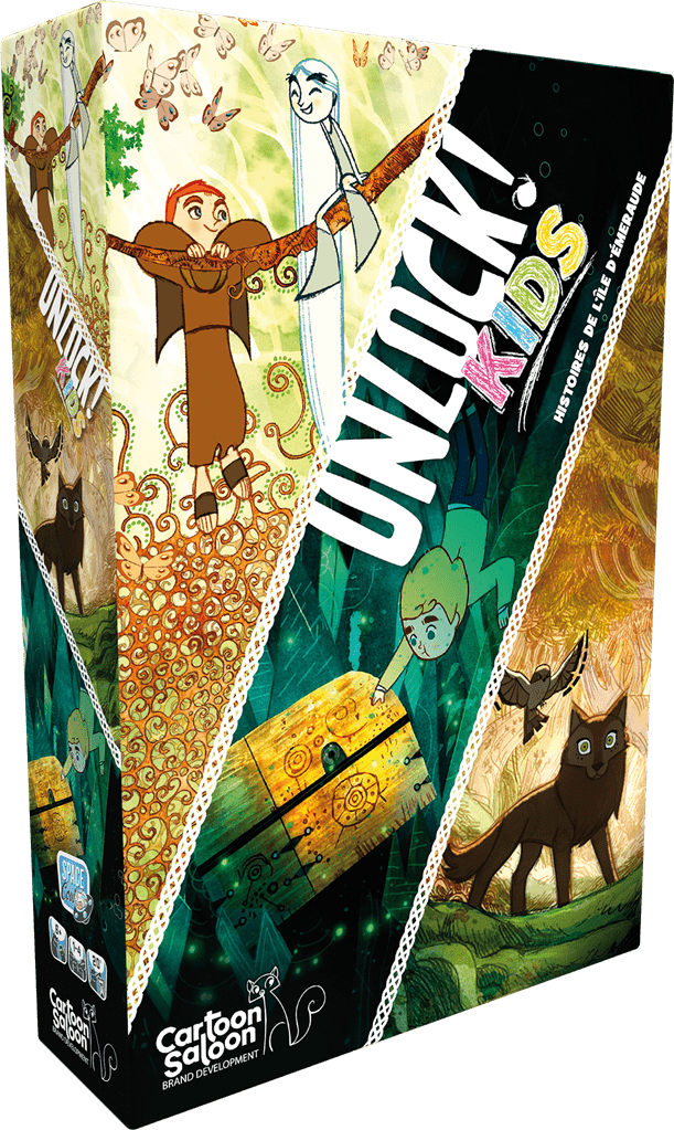 Unlock ! - Kids histoires de l'île d'émeraude - Jeu de plateau de stratégie coopératif - Rouge et Noir