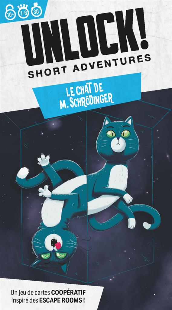Unlock ! Short Adventures - Le chat de M.Schrödinger - Jeu de plateau de stratégie coopératif - Rouge et Noir