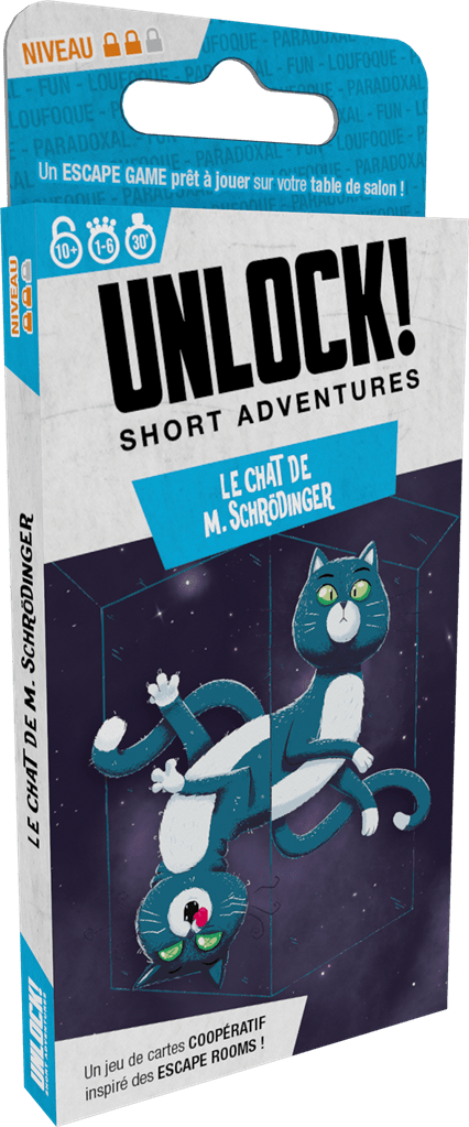 Unlock ! Short Adventures - Le chat de M.Schrödinger - Jeu de plateau de stratégie coopératif - Rouge et Noir