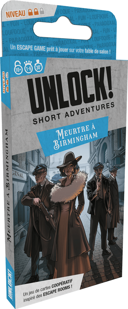 Unlock ! Short Adventures - Meurtre à Birmingham - Jeu de plateau de stratégie coopératif - Rouge et Noir