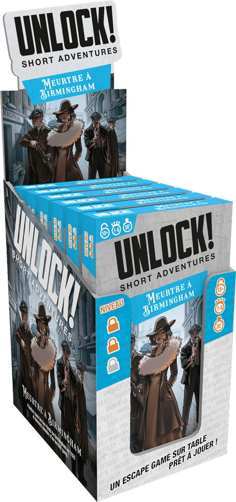 Unlock ! Short Adventures - Meurtre à Birmingham - Jeu de plateau de stratégie coopératif - Rouge et Noir