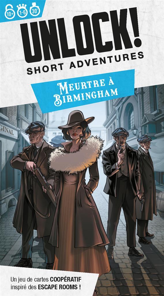 Unlock ! Short Adventures - Meurtre à Birmingham - Jeu de plateau de stratégie coopératif - Rouge et Noir