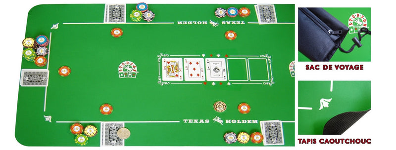 Tapis de poker néoprène vert - 126 x 57 cm