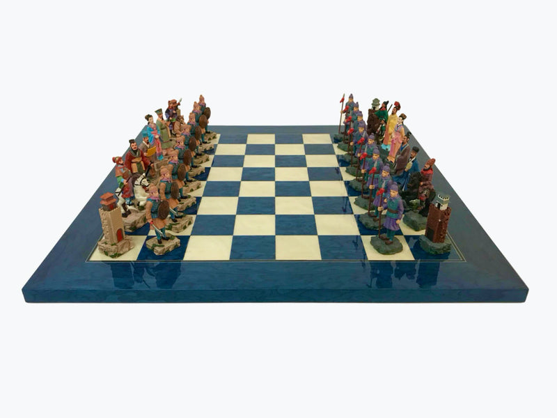 Pièces d'échecs "3 Royaumes" - peintes à la main