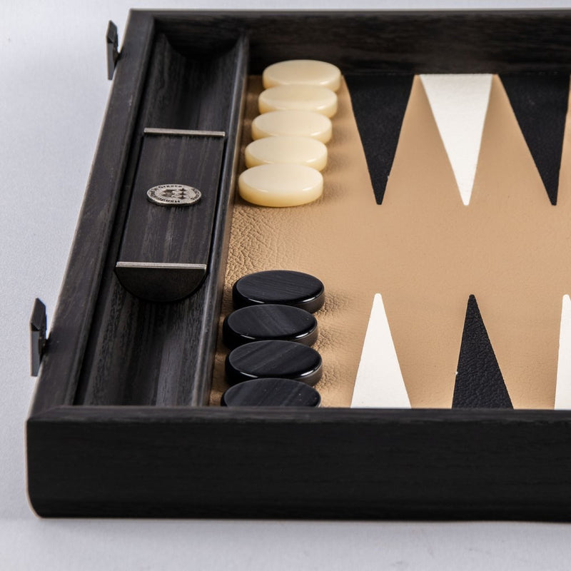Backgammon en Bois et Cuir Vegan