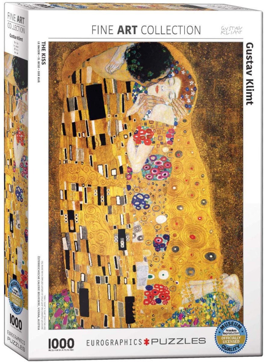Puzzle Eurographics - 1000 p - Le Baiser - Klimt - Puzzle en carton - Rouge et Noir