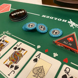 Ensemble Tapis + Mallette Poker avec racks - 300 jetons Céramique - French Touch - Pack Luxe