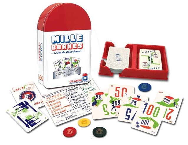 1000 Bornes Prestige - Boite métal - jeu de plateau enfants - Rouge et Noir