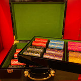 Ensemble Mallette de Poker Luxe - Bois noir laqué avec racks et double fond - 500 jetons sunshine + Tapis pokerstar + Cartes KEM