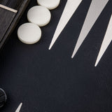 Backgammon en Bois et Cuir Vegan - Noir