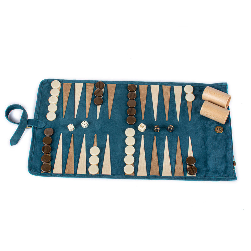 Backgammon de voyage - Roulable - cuir
