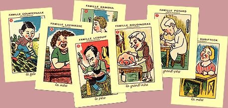 7 familles de la Mère Flo - Cartes Enfants - Rouge et Noir