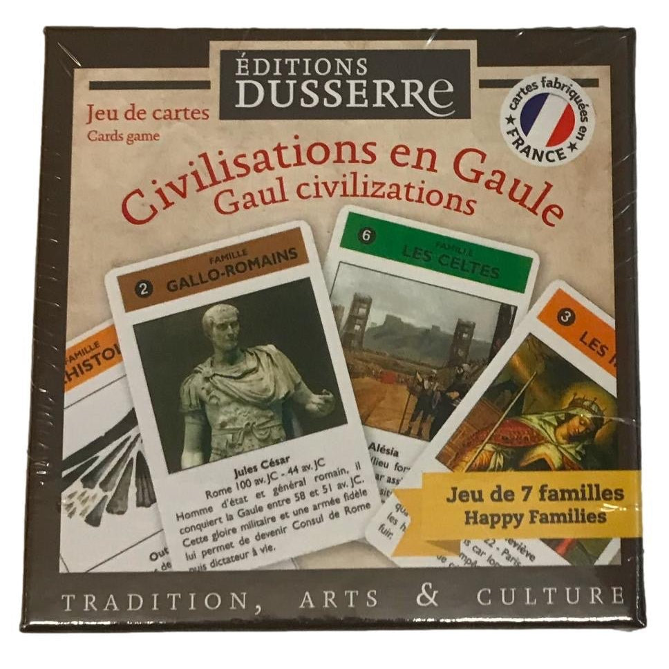 7 familles Dussere - Civilisations en Gaule - Cartes Enfants - Rouge et Noir