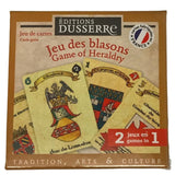 7 familles Dussere - Jeu des blasons - Cartes Enfants - Rouge et Noir