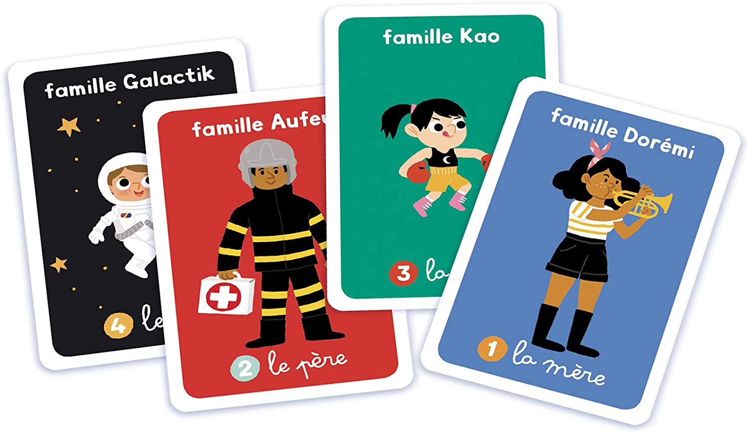 7 familles - jeu d’astuce et de mémoire - Cartes Enfants - Rouge et Noir