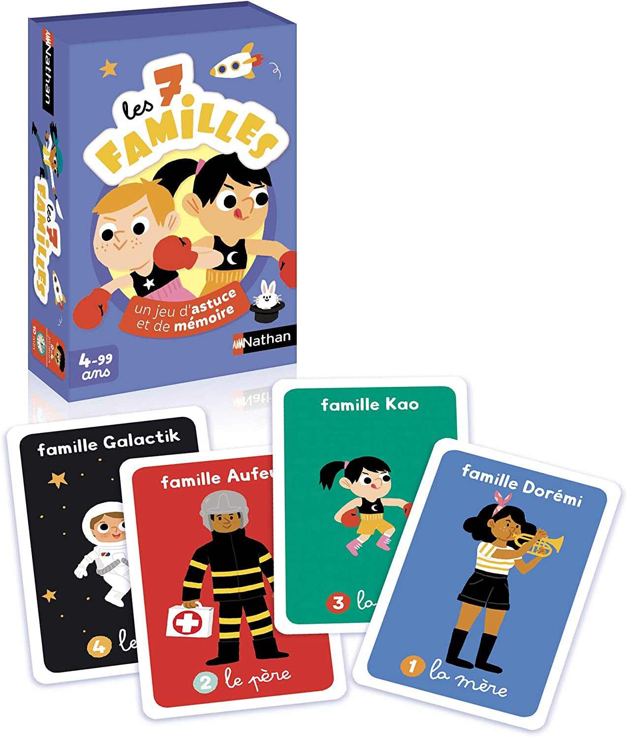 7 familles - jeu d’astuce et de mémoire - Cartes Enfants - Rouge et Noir