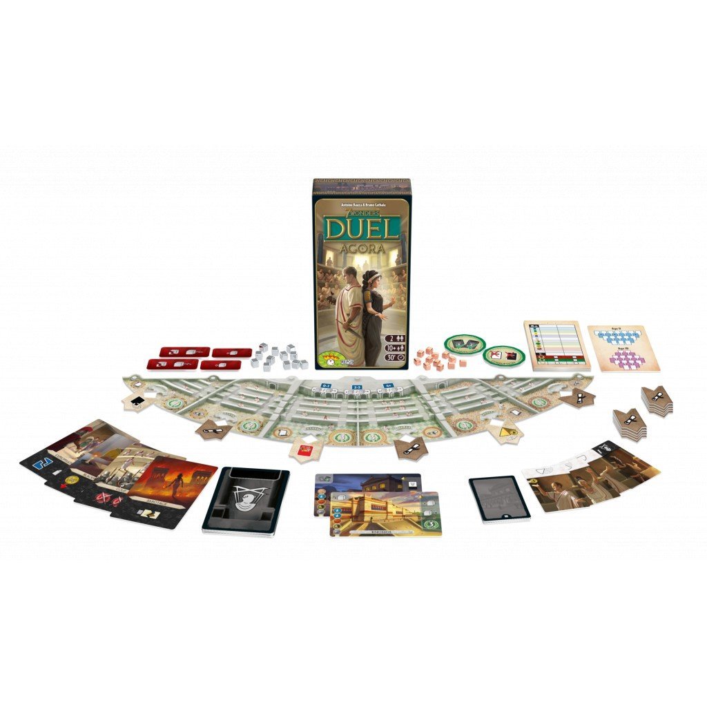 7 Wonders Duel - Extension Agora - Jeu de plateau de stratégie jeu à deux - Rouge et Noir