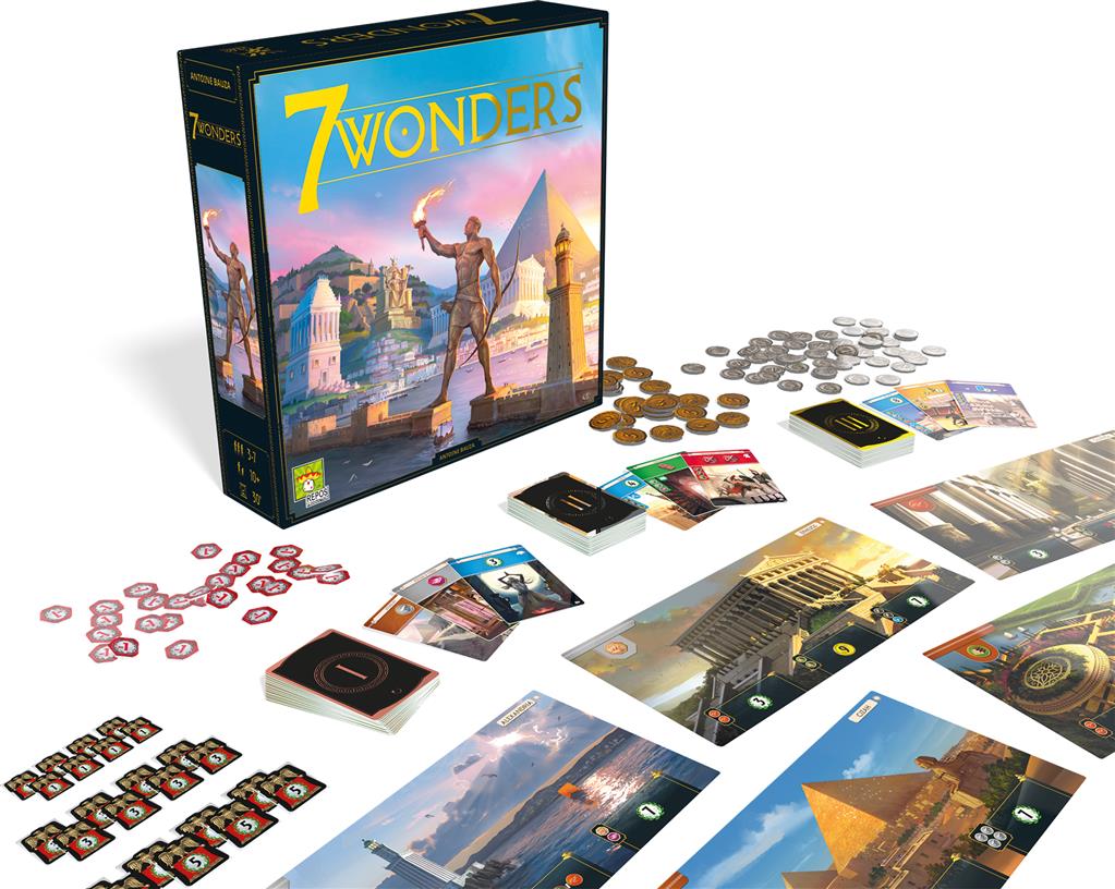 7 Wonders - Jeu de plateau de stratégie - Rouge et Noir