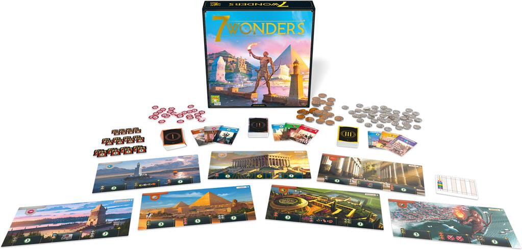 7 Wonders - Jeu de plateau de stratégie - Rouge et Noir