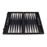 Backgammon en Bois et Cuir Vegan - Noir