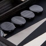 Backgammon en Bois et Cuir Vegan - Noir