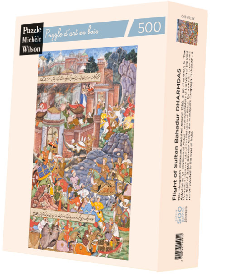 Puzzle Bois Michèle Wilson - 500 pièces - Fuite du Sultan Bahâdûr - Dharmdas